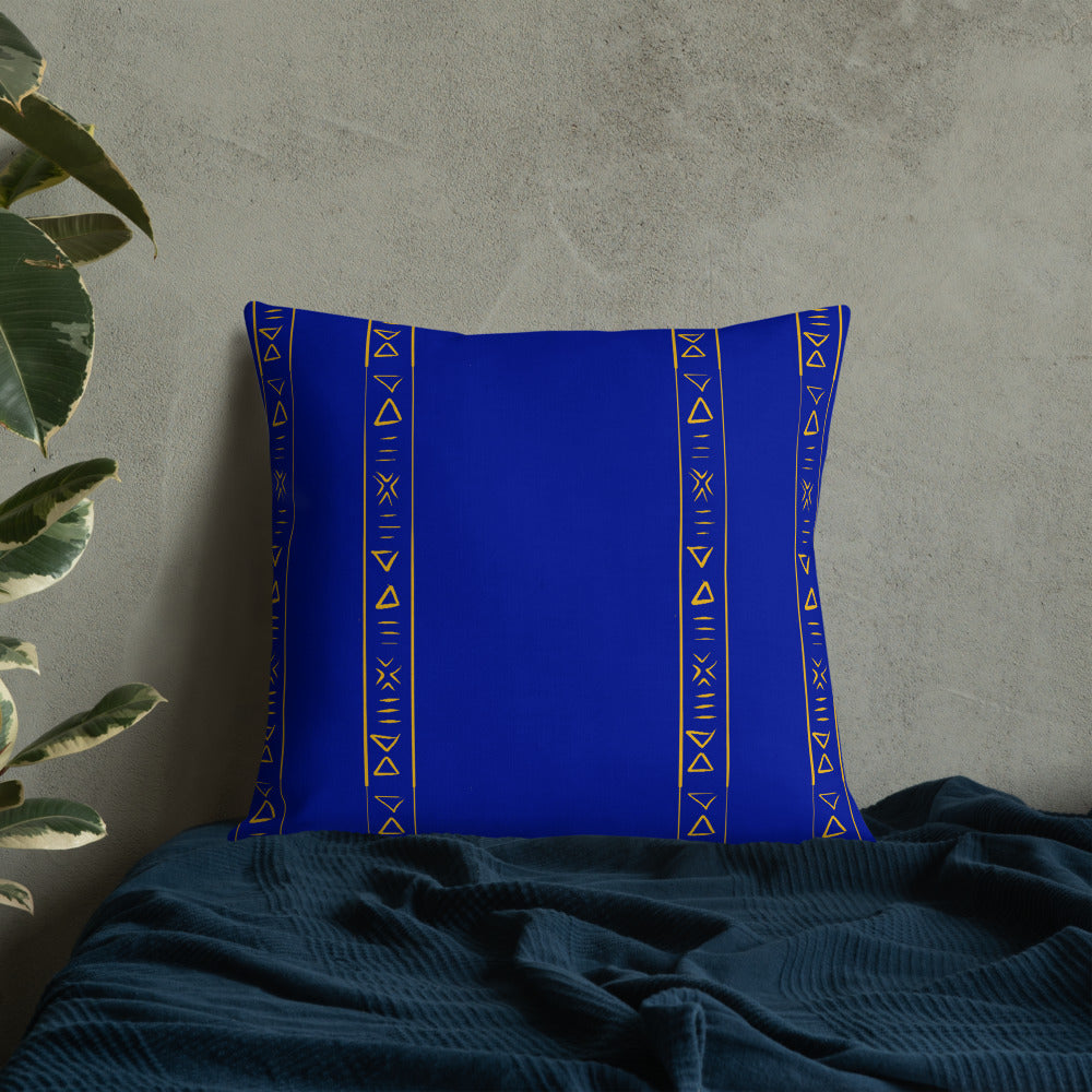 Royal Blue tribal stripes Throw Pillow