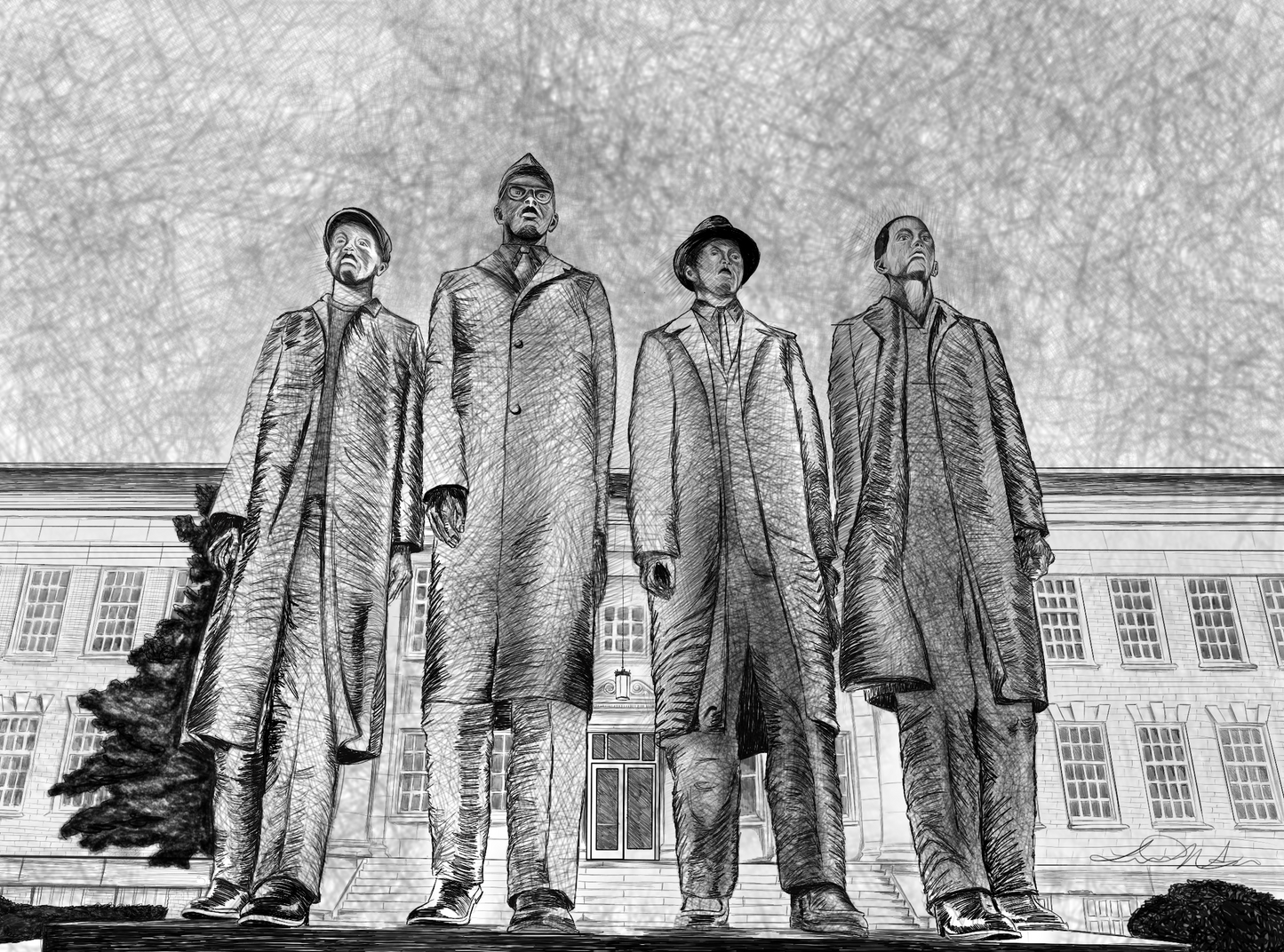 A&T Four Pen on Paper Print (2023)
