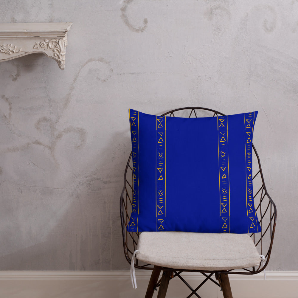 Royal Blue tribal stripes Throw Pillow