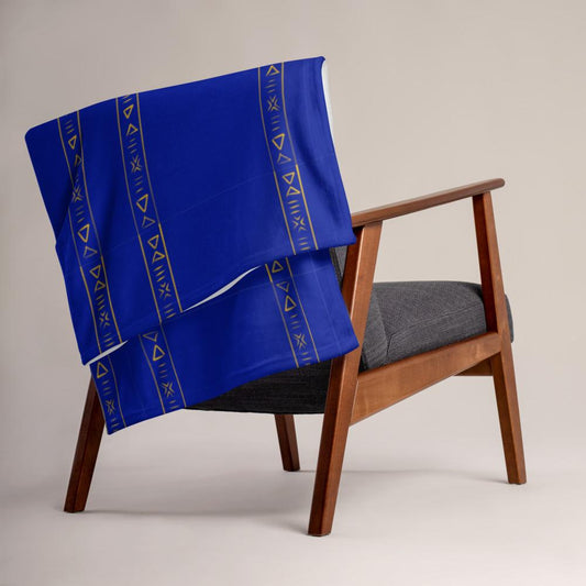 Royal Blue striped Throw Blanket