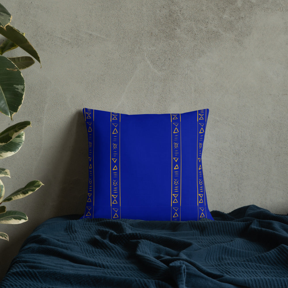 Royal Blue tribal stripes Throw Pillow