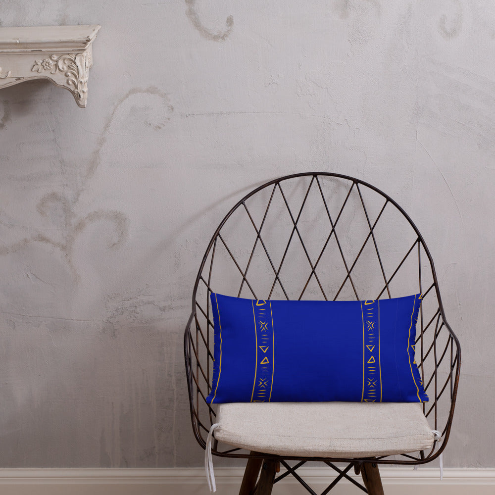 Royal Blue tribal stripes Throw Pillow