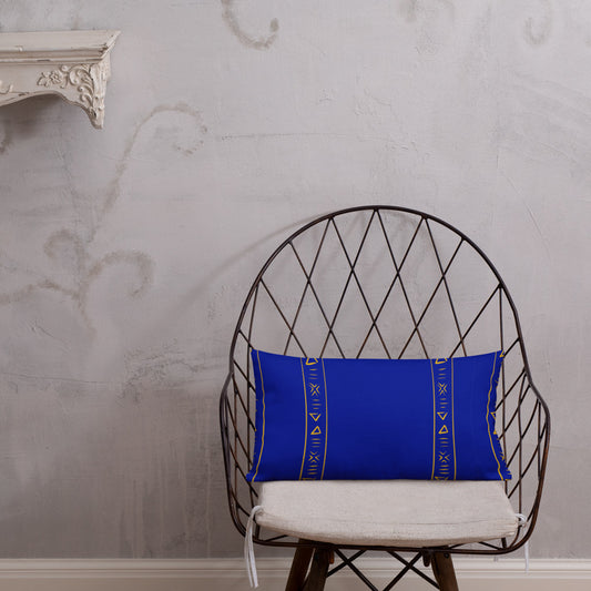 Royal Blue tribal stripes Throw Pillow