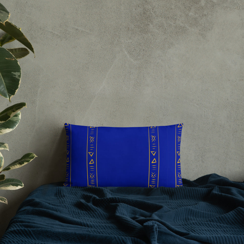 Royal Blue tribal stripes Throw Pillow