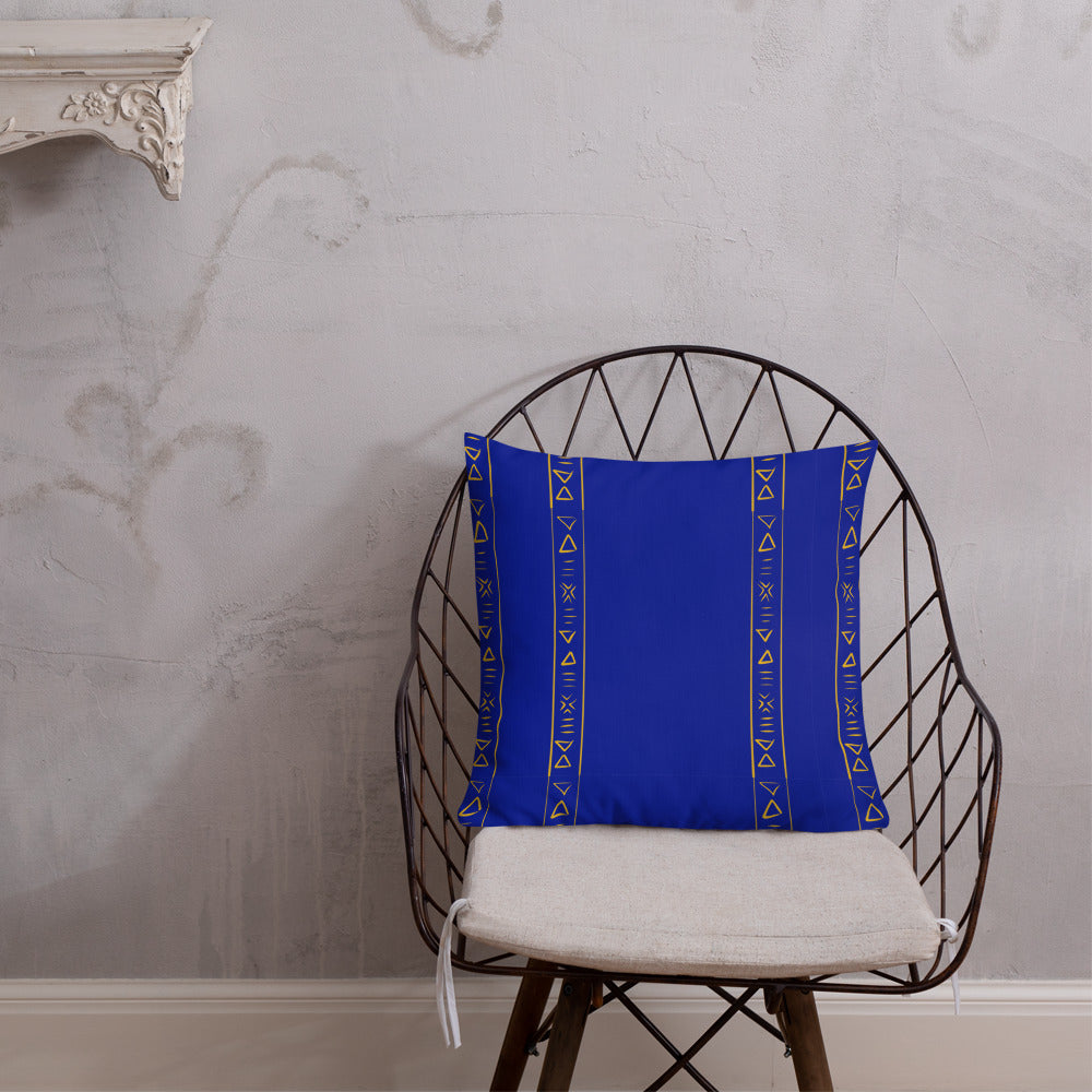 Royal Blue tribal stripes Throw Pillow